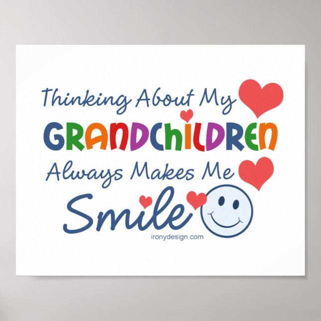 I Love My Grandchildren Cute Poster (Front)