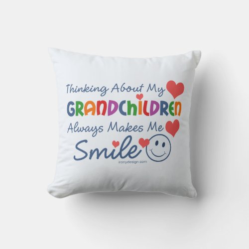 I Love My Grandchildren Cute Throw Pillow