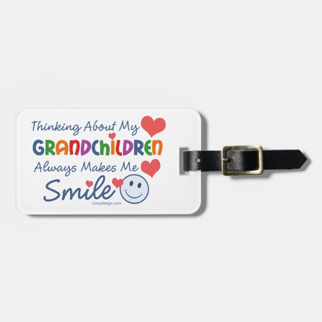 I Love My Grandchildren Name and Address Luggage Tag (Front Horizontal)