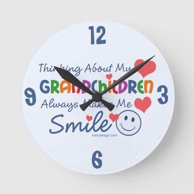 I Love My Grandchildren Round Clock (Front)
