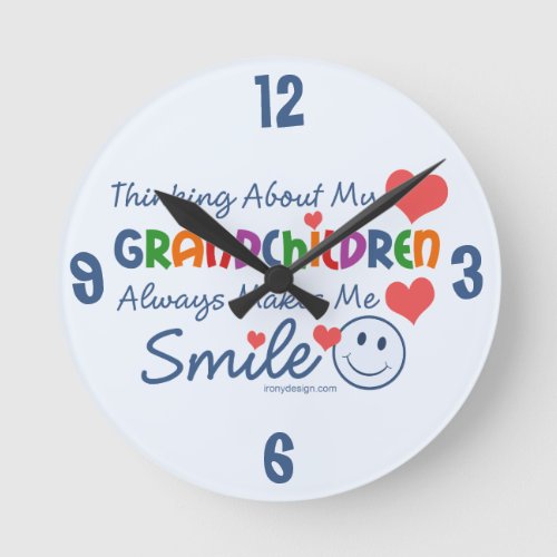 I Love My Grandchildren Round Clock