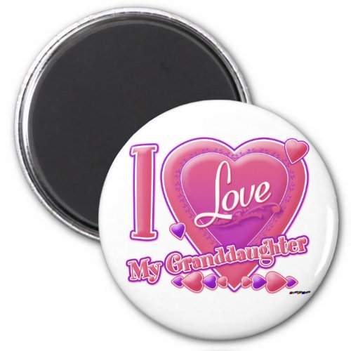 I Love My Granddaughter pinkpurple _ heart Magnet