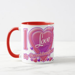 I Love My Granddaughter pink/purple - heart Mug