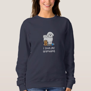 I Love My Granddog Bichon Frise Dog - Grandmother Sweatshirt