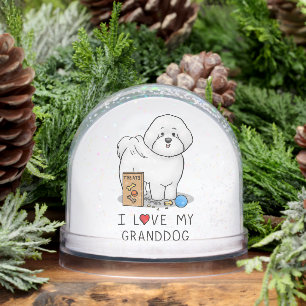 I Love My Granddog Bichon Frise Dog - Grandparent Snow Globe