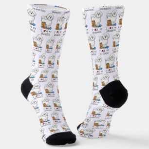 I Love My Granddog Bichon Frise Dog - grandparent Socks