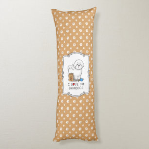I Love My Granddog Bichon Frise Dog - Grandparents Body Pillow