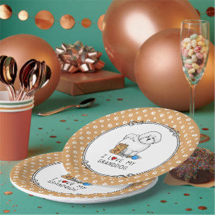 I Love My Granddog Bichon Frise Dog - Grandparents Paper Plates