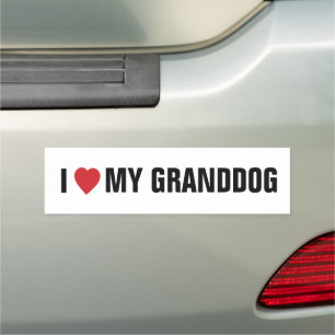 I Love My Granddog Car Magnet