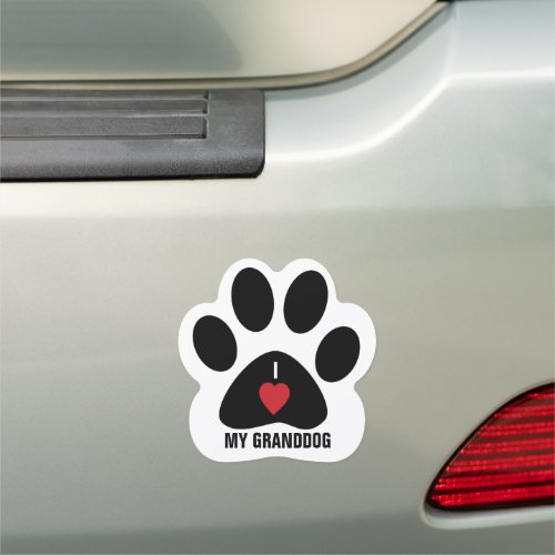 I Love My Granddog Car Magnet