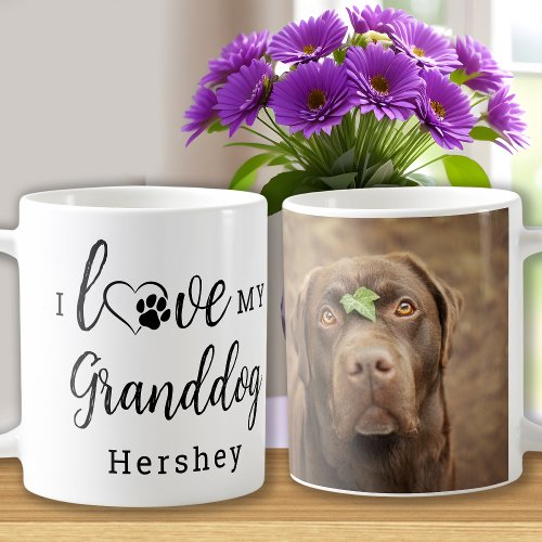 I Love My Granddog Cute Pet Puppy Dog Photo Coffee Mug