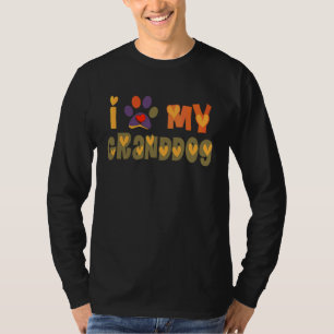 I Love My Granddog Fall Dog Grandpa Grandma T-Shirt