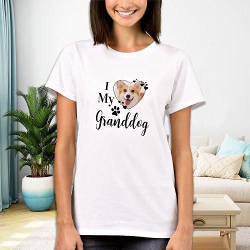 I Love My Granddog Personalized Grandma Pet Photo  T_Shirt