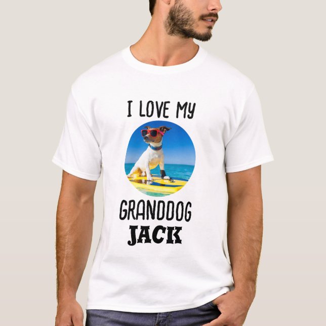 I Love My GranDdog Personalized Pet Photo T-Shirt (Front)