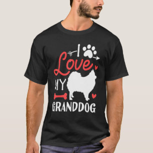 I Love My Granddog Pomeranian Dog Grandma Grandpa T-Shirt