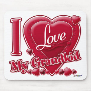 I Love My Grandkid Red Hearts  Mouse Pad