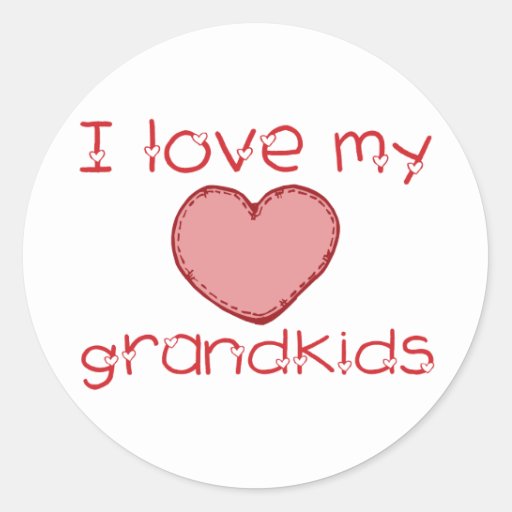 I love my grandkids classic round sticker | Zazzle