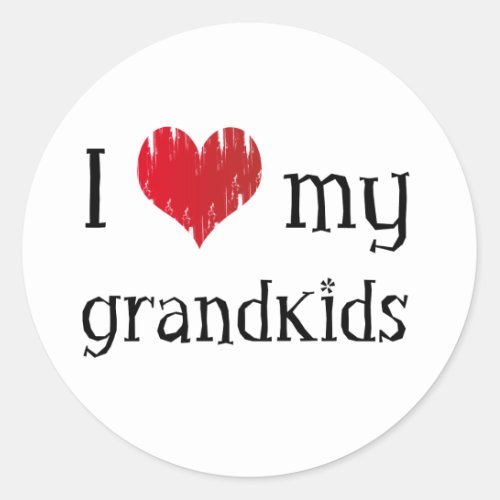I love my grandkids classic round sticker