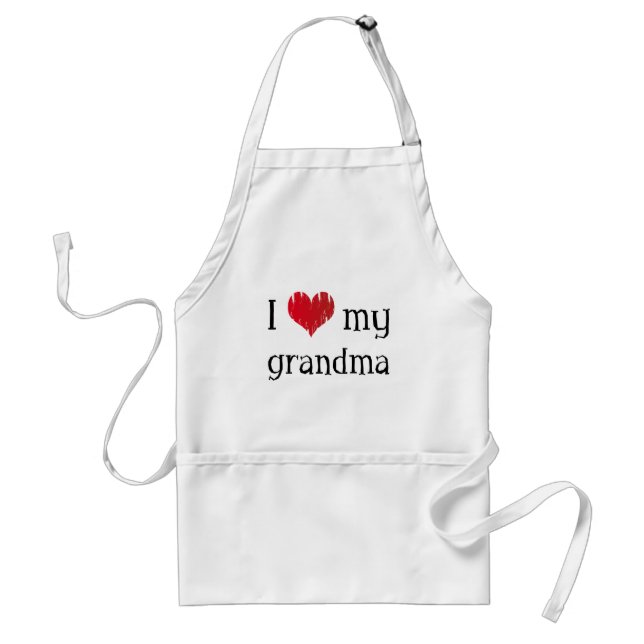 I love my grandma adult apron (Front)
