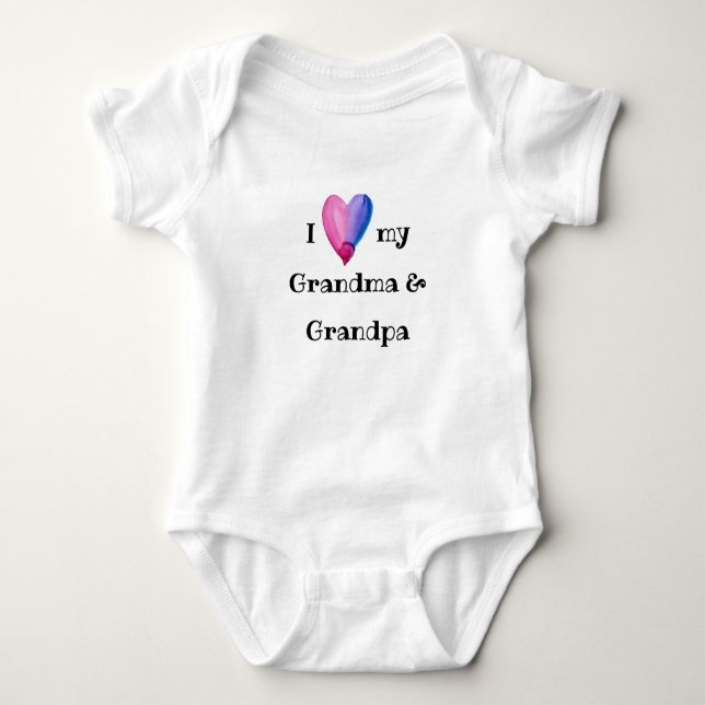 I Love My Grandma and Grandpa Baby Bodysuit (Front)
