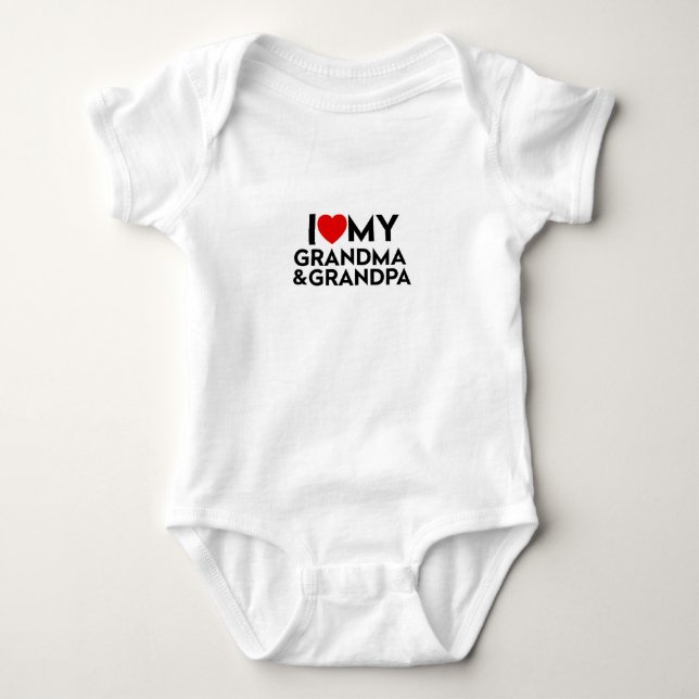 I Love My Grandma And Grandpa Bodysuit (Front)