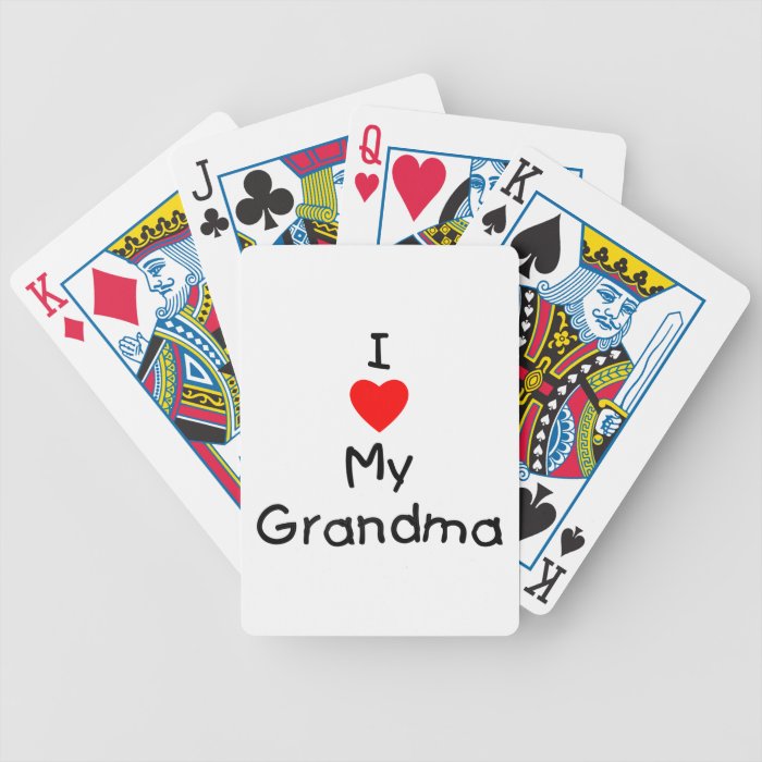 I love my grandma bicycle poker cards