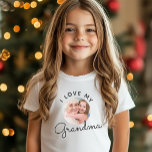 I Love My Grandma Birthday Custom Photo T-Shirt<br><div class="desc">Custom photo T-shirt saying I LOVE MY GRANDMA in cute circular script typography design with your favorite photo of the grandmother and child for her birthday,  Mother's Day,  or any other holiday! Simple and easy customization!</div>
