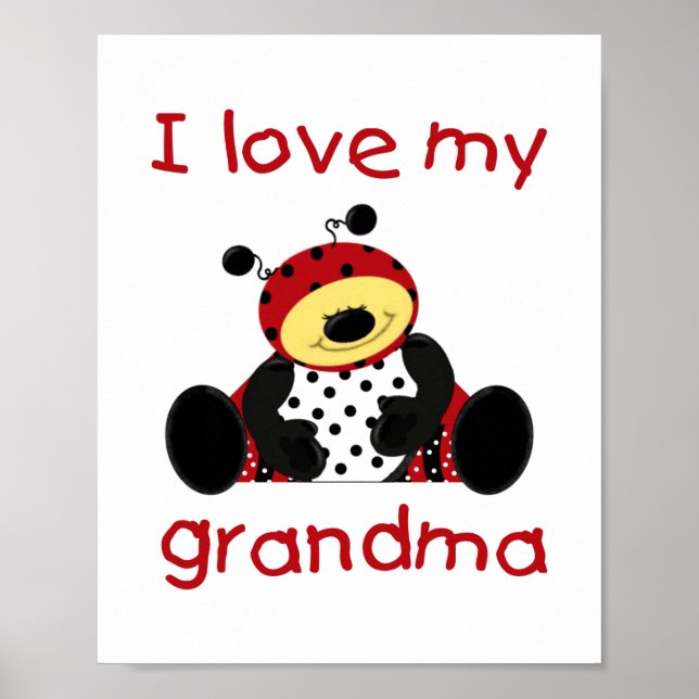 I love my grandma (boy ladybug) poster (Front)