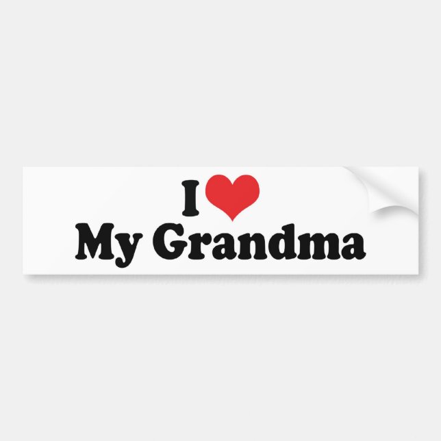 I Love My Grandma Bumper Sticker (Front)