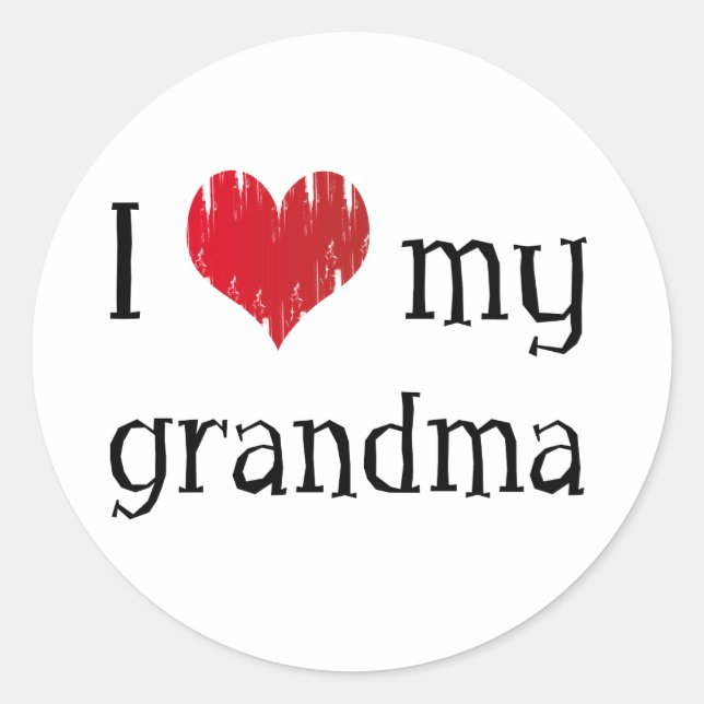 I love my grandma classic round sticker (Front)