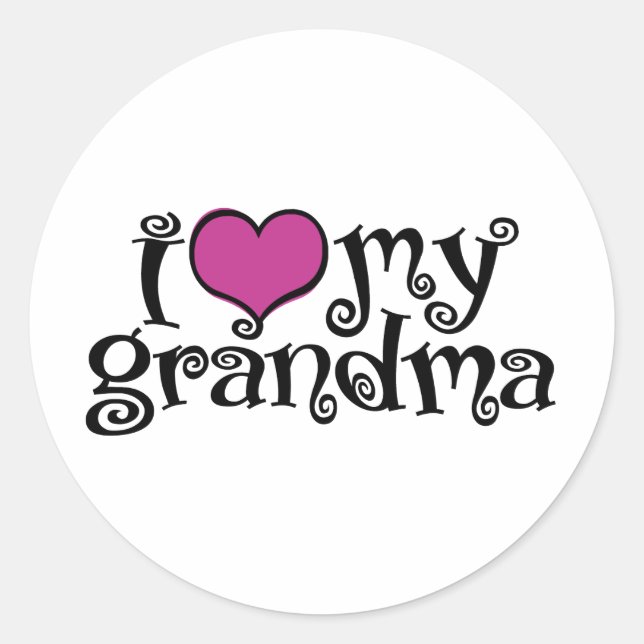 I Love My Grandma Classic Round Sticker (Front)