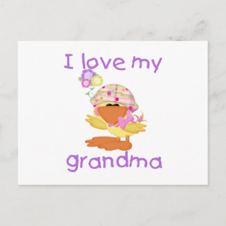 I love my grandma (girl ducky) postcard