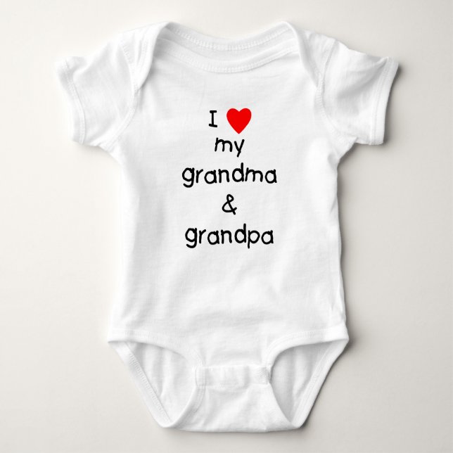 I love my grandma & grandpa baby bodysuit (Front)