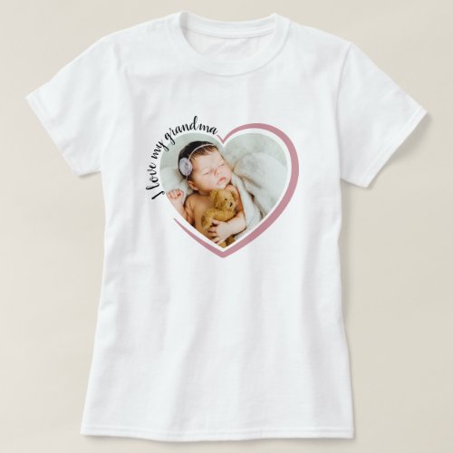 I Love My Grandma Heart Photo T_Shirt