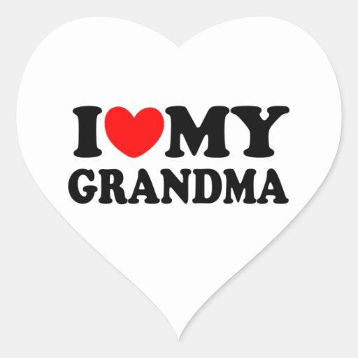 I Love My Grandma Heart Sticker | Zazzle