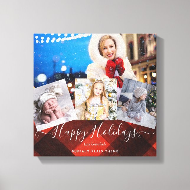 I Love My GRANDMA - PHOTO COLLAGE Grandparent Gift Canvas Print (Front)