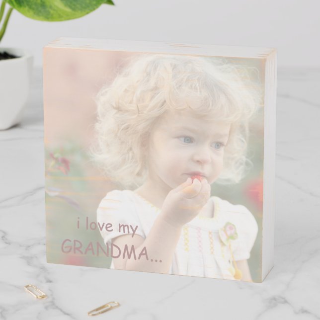 I Love my Grandma Photo Wooden Box Sign (In Situ Horizontal)