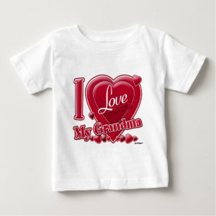 I Love My Grandma red - heart Baby T-Shirt