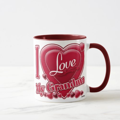 I Love My Grandma red _ heart Mug