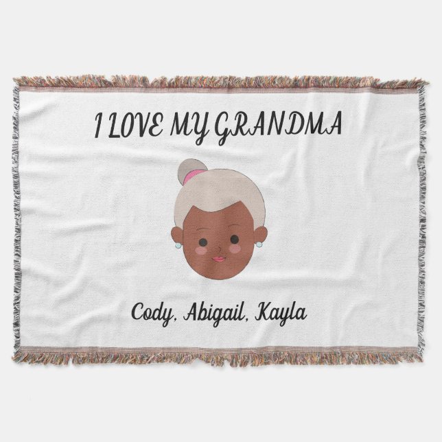 "I Love My Grandma" throw blanket from grandkids. (Front)