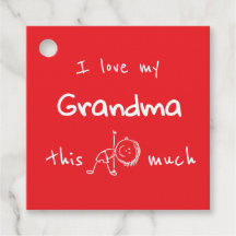 I Love my Grandma Typography Named Graphic Red