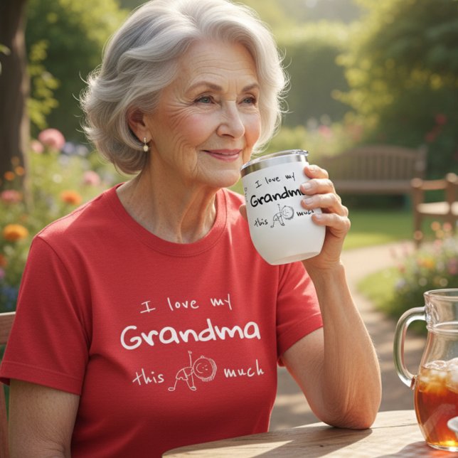 I Love my Grandma Typography Named Graphic Thermal Wine Tumbler (Creator Uploaded)