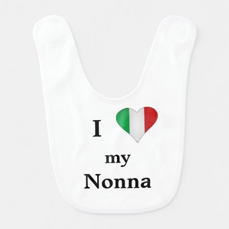 I Love My Grandmother Italian Heart Baby Bib