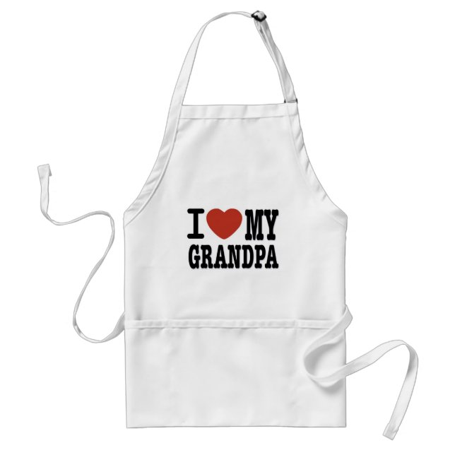 I LOVE MY GRANDPA ADULT APRON (Front)