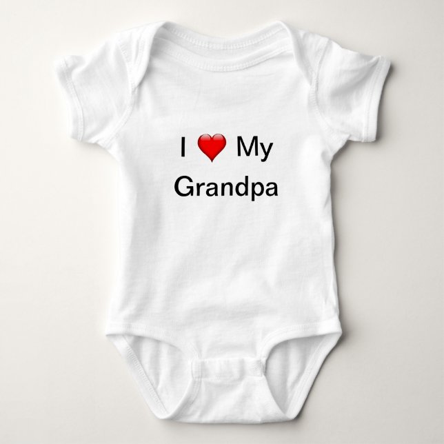 I Love My Grandpa Baby Bodysuit (Front)