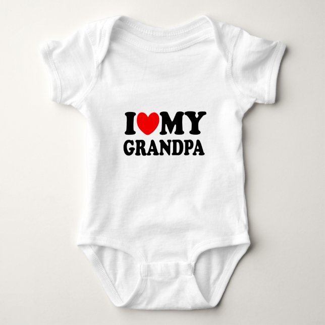 I Love My Grandpa Baby Bodysuit (Front)