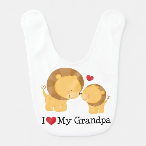 I Love My Grandpa Baby Infant Bib