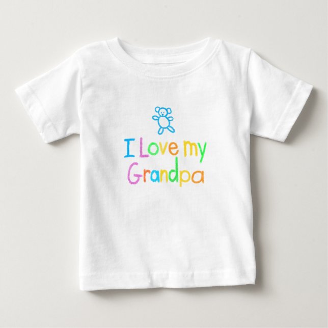 I Love My Grandpa Baby T-Shirt (Front)