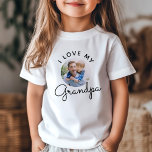 I Love My Grandpa Birthday Custom Photo T-Shirt<br><div class="desc">Custom photo T-shirt saying I LOVE MY GRANDPA in cute circular script typography design with your favorite photo of the grandfather and child for his birthday,  Father's Day,  or any other holiday! Simple and easy customization!</div>