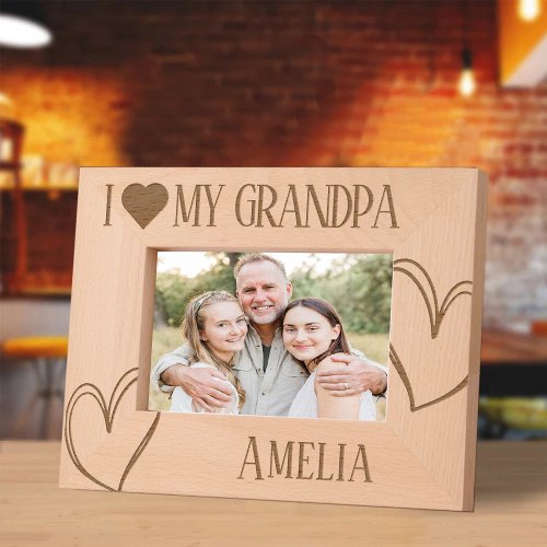 I Love my Grandpa Birthday picture frame Engraved Frames